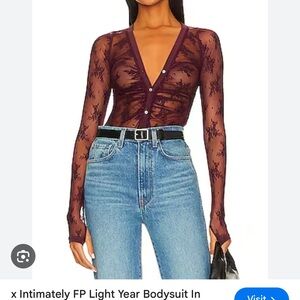 Burgundy Lace Bodysuit